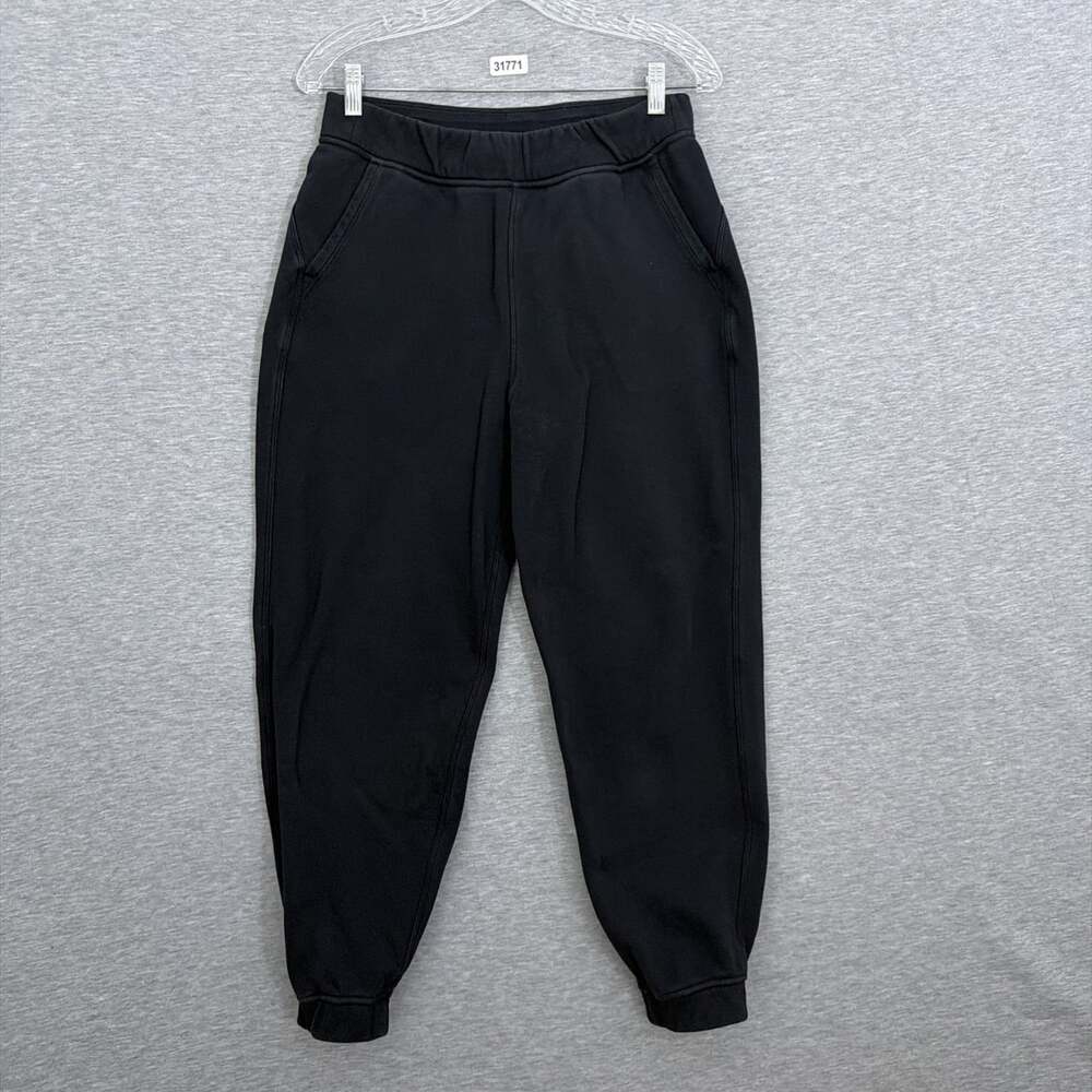 Lululemon Womens Size 6 Black Cotton Relaxed High Rise Jogger Sweatpants